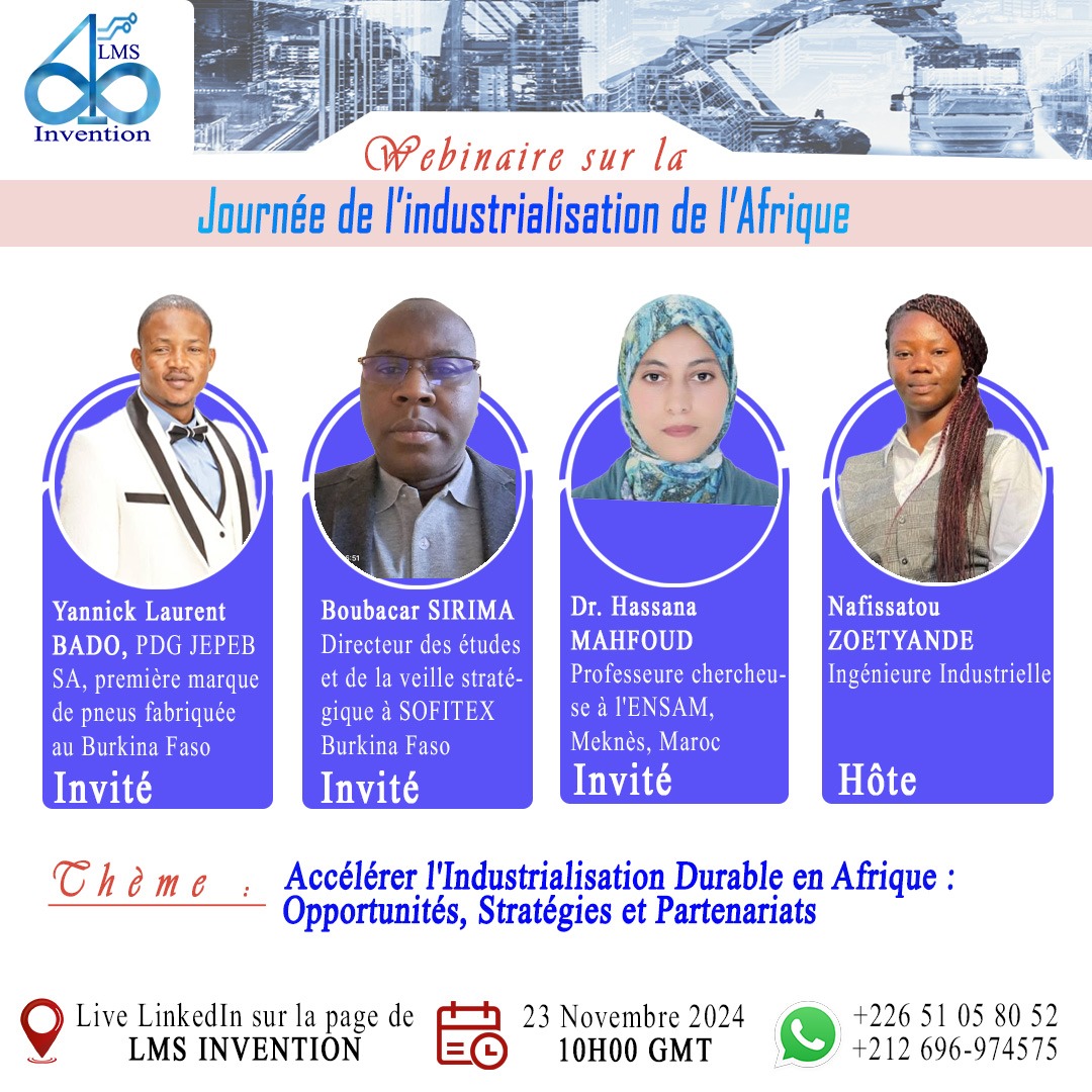 Webinaire sur la journée d'industrialisation de l'Afrique